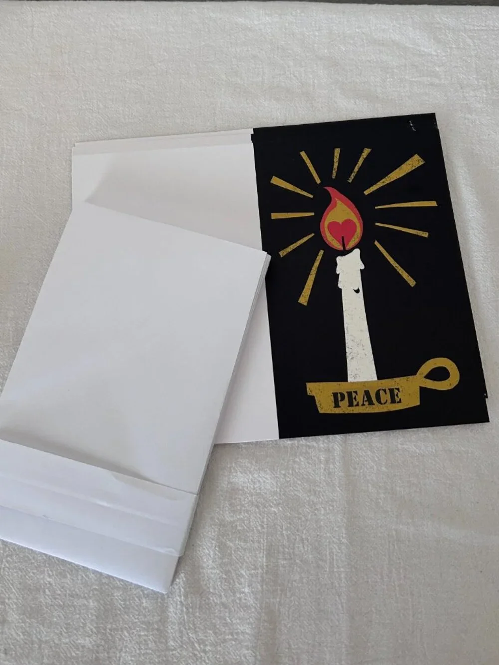 Set of 10 Peace Greeting Cards and 10 Matching White Envelopes